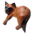 estatuilla de madera - Estatuilla de gato siamés de chocolate de madera tallada a mano