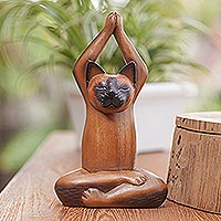 Wood statuette, Yoga Asana
