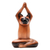 Wood statuette, 'Yoga Asana' - Suar Wood Yoga-Themed Cat Statuette
