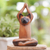 Wood statuette, 'Yoga Asana' - Suar Wood Yoga-Themed Cat Statuette (image 2b) thumbail