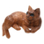 Wood statuette, 'Outdoor Cat' - Artisan Made Suar Wood Cat Statuette (image 2b) thumbail