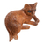 Wood statuette, 'Outdoor Cat' - Artisan Made Suar Wood Cat Statuette (image 2c) thumbail