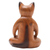 Wood statuette, 'Peaceful Cat' - Handcrafted Suar Wood Cat Statuette (image 2d) thumbail