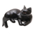 Wood statuette, 'Dreamy Cat' - Black Suar Wood Cat Statuette from Bali (image 2b) thumbail