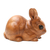 Wood statuette, 'Chubby Bunny' - Hand Carved Suar Wood Bunny Statuette (image 2d) thumbail