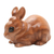 Wood statuette, 'Chubby Bunny' - Hand Carved Suar Wood Bunny Statuette (image 2e) thumbail