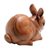Wood statuette, 'Chubby Bunny' - Hand Carved Suar Wood Bunny Statuette (image 2f) thumbail