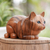 Wood statuette, 'Lazy Cat' - Hand Painted Suar Wood Cat Statuette (image 2) thumbail