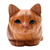 Wood statuette, 'Lazy Cat' - Hand Painted Suar Wood Cat Statuette (image 2d) thumbail