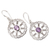 Amethyst dangle earrings, 'Third Eye' - Amethyst and Sterling Silver Dangle Earrings (image 2c) thumbail