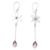 Amethyst dangle earrings, 'Purple Wand' - Handmade Amethyst Floral-Motif Dangle Earrings thumbail