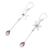 Amethyst dangle earrings, 'Purple Wand' - Handmade Amethyst Floral-Motif Dangle Earrings (image 2c) thumbail