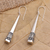 Sterling silver dangle earrings, 'Double Dagger' - Hand Made Sterling Silver Dangle Earrings