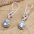 Blue topaz dangle earrings, 'Sparkling Ice' - Hand Crafted Blue Topaz Dangle Earrings (image 2b) thumbail