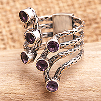 Amethyst cocktail ring, Parting Waves