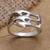 Sterling silver cocktail ring, 'Synchronized Swimmers' - Sterling Silver Dolphin-Themed Cocktail Ring (image 2) thumbail