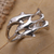 Sterling silver cocktail ring, 'Synchronized Swimmers' - Sterling Silver Dolphin-Themed Cocktail Ring (image 2b) thumbail