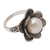 Cultured pearl cocktail ring, 'Glowing Glam' - Cultured Pearl Floral Motif Cocktail Ring (image 2c) thumbail