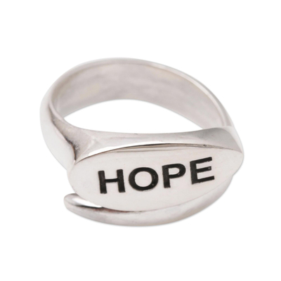 Sterling silver wrap ring, 'Uplifted' - Sterling Silver Inspirational Wrap Ring
