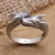 Men's sterling silver wrap ring, 'Dragon Romance' - Men's Sterling Silver Dragon Ring (image 2) thumbail