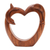 estatuilla de madera - Estatuilla de madera de suar con motivo de corazón y delfín