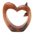 estatuilla de madera - Estatuilla de madera de suar con motivo de corazón y delfín