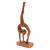 Wood sculpture, 'Pincha Mayurasana' - Hand Carved Suar Wood Yoga Sculpture