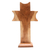 Wood sculpture, 'Blessed is Jesus' - Handmade Suar Wood Cross Sculpture