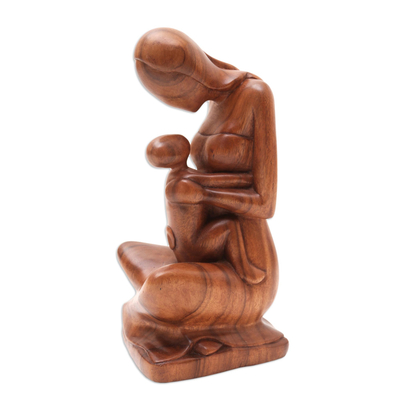 Escultura de madera - Escultura familiar en madera de suar