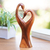Wood sculpture, 'Swan Romance' - Romantic Suar Wood Swan Sculpture (image 2) thumbail