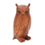 Wood sculpture, 'Watchful Eyes' - Hand Carved Suar Wood Owl Sculpture