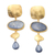 Gold-plated kyanite dangle earrings, 'Body and Soul' - Gold-Plated Kyanite Dangle Earrings from Bali (image 2a) thumbail