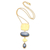 Gold-plated kyanite pendant necklace, 'Body and Soul' - Gold-Plated Kyanite Pendant Necklace from Bali thumbail
