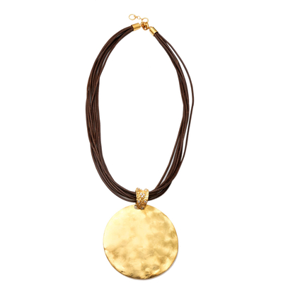 Collar con colgante de circonitas bañadas en oro - Collar con colgante de circonitas cúbicas bañado en oro