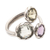 Multi-gemstone wrap ring, 'Lollipop Trio' - Hand Crafted Amethyst and Lemon Quartz Wrap Ring (image 2d) thumbail