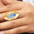 Gold-plated kyanite cocktail ring, 'Bluest Eye' - Gold-Plated Kyanite Cocktail Ring from Bali (image 2d) thumbail