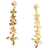 Gold-plated peridot dangle earrings, 'Golden Spring' - Gold-Plated Peridot Floral-Motif Dangle Earrings thumbail