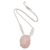 Rose quartz pendant necklace, 'Rose Bush' - Sterling Silver and Rose Quartz Floral Pendant Necklace