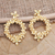 Gold-plated peridot drop earrings, 'Wreathed in Flowers' - Gold-Plated Peridot Floral Drop Earrings from Bali