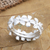 Sterling silver band ring, 'Silver Snow Garden' - Sterling Silver Floral-Motif Band Ring (image 2) thumbail
