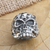 Men's sterling silver cocktail ring, 'Terunyan Skull' - Men's Handcrafted Sterling Silver Skull Ring