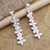 Sterling silver dangle earrings, 'Silver Snow Garden' - Handmade Sterling Silver Floral-Motif Dangle Earrings