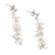 Ohrringe aus Sterlingsilber, 'Silver Snow Garden' - Handgefertigte Sterling Silber Ohrringe mit Blumenmotiv