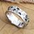 Men's crystal band ring, 'Coral in the Cliff' - Men's Sterling Silver and Black Crystal Band Ring from Bali (image 2) thumbail