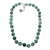 Agate beaded necklace, 'Evening Cocktail in Green' - Artisan Crafted Sterling Silver and Agate Beaded Necklace thumbail