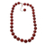 Agate beaded necklace, 'Evening Cocktail in Red' - Sterling Silver and Red Agate Beaded Necklace thumbail