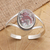 Agate cuff bracelet, 'Supernatural Charm' - Sterling Silver and Agate Cuff Bracelet from Bali (image 2) thumbail