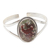 Agate cuff bracelet, 'Supernatural Charm' - Sterling Silver and Agate Cuff Bracelet from Bali thumbail