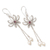 Cultured pearl and garnet dangle earrings, 'Passionate Lotus' - Handcrafted Cultured Pearl and Garnet Dangle Earrings (image 2c) thumbail