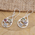 Multi-gemstone dangle earrings, 'Rainbow Skyline' - Hand Made Peridot and Garnet Dangle Earrings (image 2b) thumbail